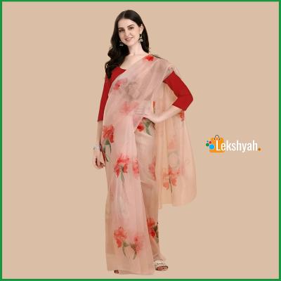 Beautiful Organza Saree With Blouse Piece